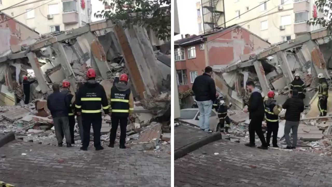 Gebze'de 6 katlı bina çöktü: Çok sayıda ekip sevk edildi