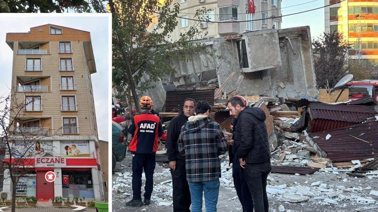 Kocaeli Gebze'de çöken binanın eski hali ortaya çıktı