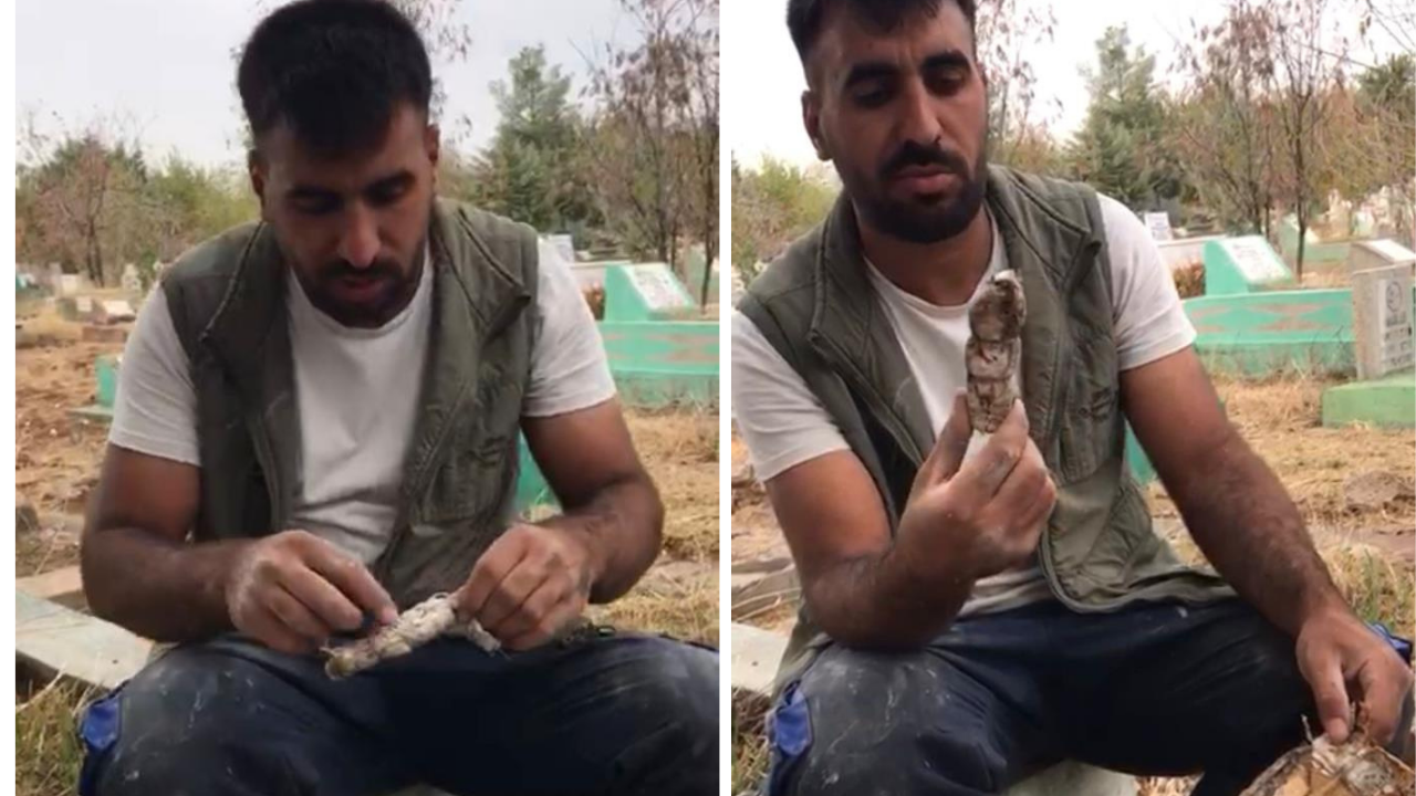 Diyarbakır’da mezarlıktan kefenlenmiş oyuncak bebek çıktı