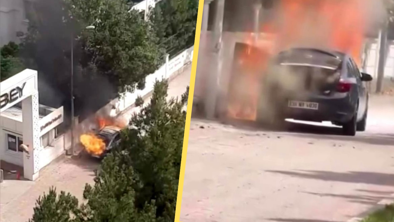 Diyarbakır'da seyir halindeki araç alev aldı
