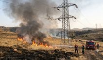 Diyarbakır’da yüksek gerilim hattına çarpan kuş yangına neden oldu