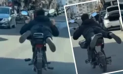 Diyarbakır’da motosiklet sürücüsünden tehlikeli hareketler