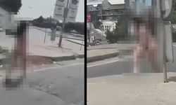 Sokakta çırılçıplak yürüyen bir kadın görüntülendi