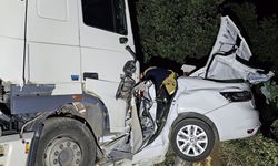 Tır otomobili biçti