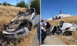 Diyarbakır’da otomobil takla attı: 2 yaralı