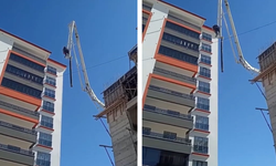 Metrelerce yüksekliğe çıkan işçi, ölüme meydan okudu