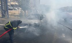 Mardin'de seyir halindeki otomobilde yangın