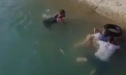 Sulama kanalına düşen çocuğu vatandaşlar kurtardı