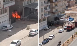 Mardin’de apartman girişinde yangın paniği