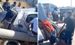 Diyarbakır’da kontrolden çıkan araçta 2 kişi yaralandı
