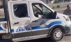 Malatya'da zabıta aracına taşla saldırdılar