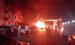 Diyarbakır'da park halindeki araç alev topuna döndü