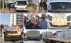 Diyarbakır’da kamyonet şoförlerinden protesto