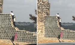 Diyarbakır’ın tarihi surlarında tehlikeli anlar