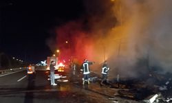Şanlıurfa’da televizyon yüklü tır yandı