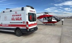 Yaralı vatandaş helikopter ambulansla hastaneye sevk edildi