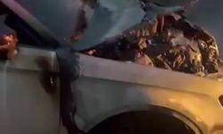 Diyarbakır’da lüks araç park halindeyken yandı