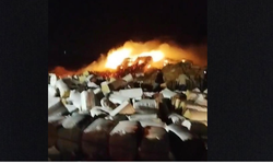 Diyarbakır'da 102 ton saman yandı