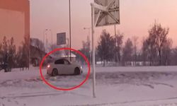 Diyarbakır’da buz üzerinde tehlikeli drift!