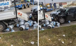 Diyarbakır’da  faciaya kıl payı; Tüpler yola savruldu!