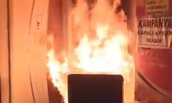 İşyeri yangınını esnaf söndürdü