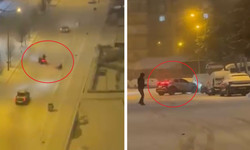 Diyarbakır’da kar yağışı sonrası ilginç ve tehlikeli anlar kamerada