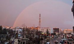 Diyarbakır’da dolu yağışının ardından gökkuşağı çıktı