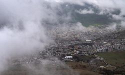Diyarbakır Ergani sis altında görüntülendi