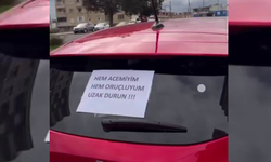 Acemi sürücüden trafikte 'ilginç' önlem