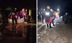 Diyarbakır'da selde mahsur kalan çobanı kurtarma operasyonu