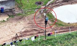 Diyarbakır’da kaçak elektrik operasyonu: Dronu görünce direğe tırmandı!