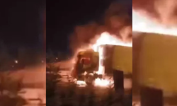 Diyarbakır’da seyir halindeki TIR alev topuna döndü