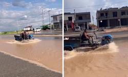 Adıyaman-Diyarbakır yolu yağış sonrası göle döndü