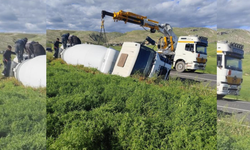 Diyarbakır’da beton mikseri devrildi: 1 yaralı