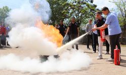 Diyarbakır’da öğrenciler yangın tatbikatı yaptı