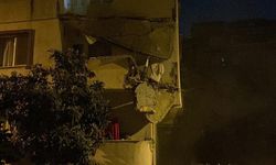 İstanbul'da 5 katlı binanın balkonu çöktü