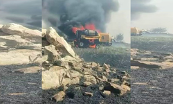 Diyarbakır'da biçerdöver alevlere teslim oldu