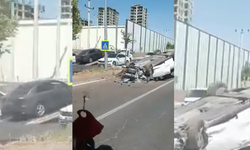 Diyarbakır'da kontrolden çıkan otomobil takla attı: Yaralılar var