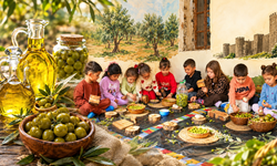 Diyarbakır’da miniklerden zeytin mesaisi