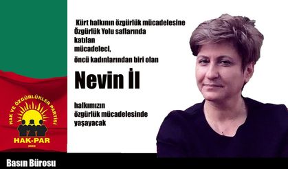 HAK-PAR'dan Nevin İl için taziye mesajı