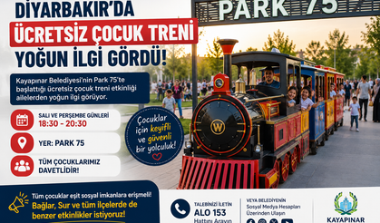 Diyarbakır'da ücretsiz çocuk treni yoğun ilgi gördü