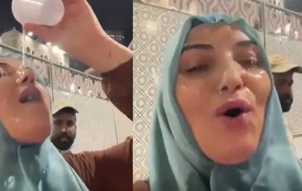 Görüntü umreden! Bakışlar olay oldu