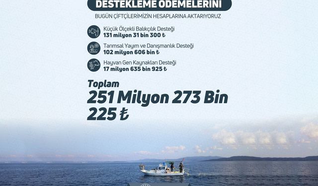 251 milyonluk destek hesaplara yattı