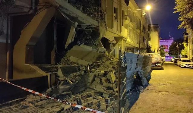 6 katlı binada  çökme meydana geldi