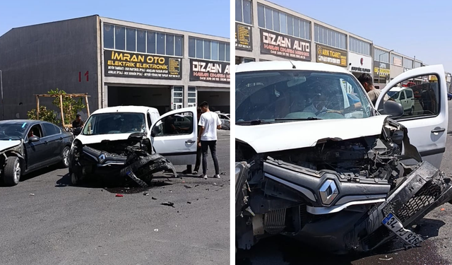 Diyarbakır’da Sanayi Sitesinde kaza: Araçlar pert, usta yaralı!