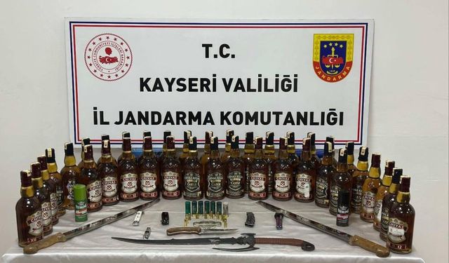 Kayseri'de 50 şişe sahte alkol ele geçirildi