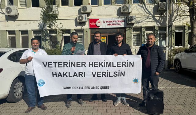 Diyarbakır’da veteriner sağlık emekçileri hak kaybına dikkat çekti