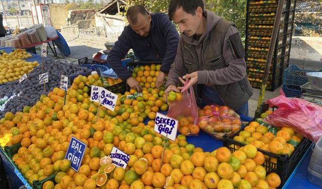 Mandalinanın fiyatı düştü, vatandaşın yüzü güldü