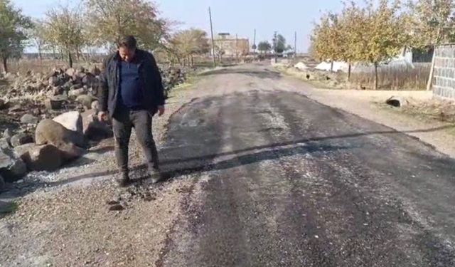 Diyarbakır Çınar’da yol yama tepkisi