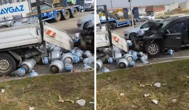 Diyarbakır’da  faciaya kıl payı; Tüpler yola savruldu!